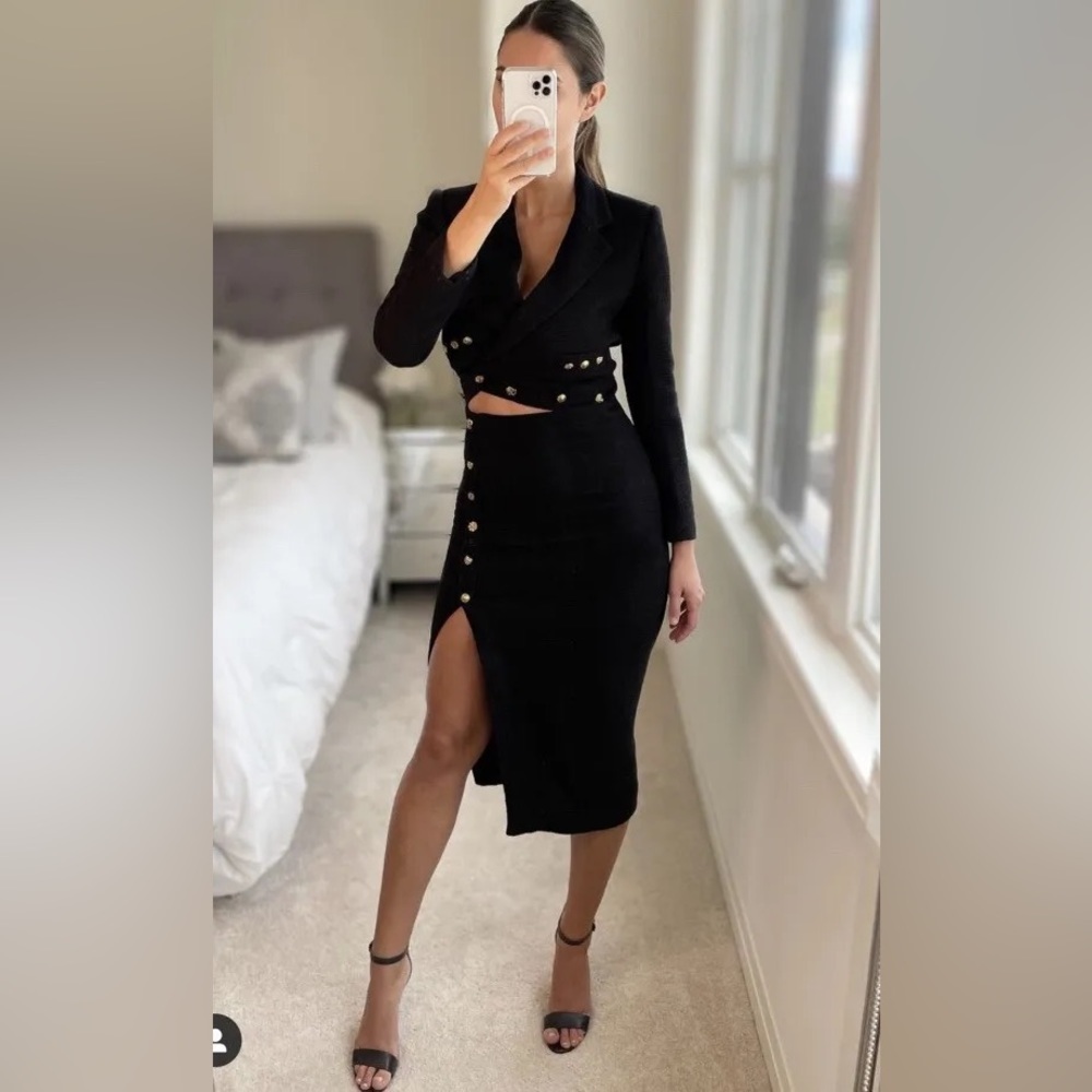 Midi slit black skirt - Picture 4 of 11